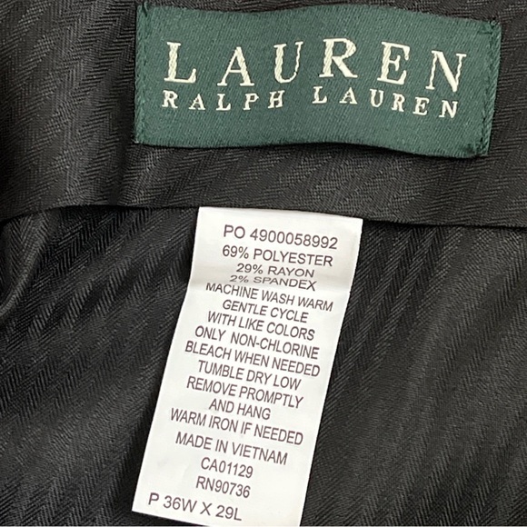 Lauren Ralph Lauren Gray Flat Front Dress Pants 36x29 NWT - Picture 6 of 6